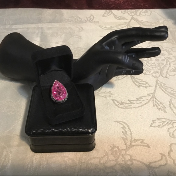 🌹Host Pick🌹-Sterling Silver Pink Tourmaline large stone ring/size 8/NWOT - Picture 3 of 10